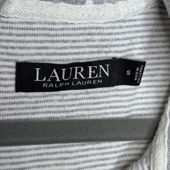 Lauren Ralph Lauren Loungewear Womens Size S Gray Striped Hoodie Casual - Picture 8 of 11